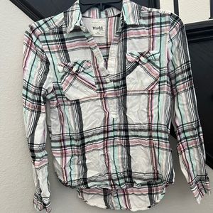 Mudd Girls Plaid Long Sleeve Shirt